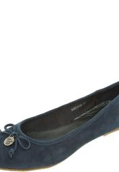 Балетки женские замшевые TOM TAILOR, темно-синие на каблуке