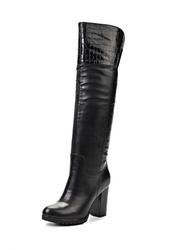 Сапоги женские на высоком каблуке Elche EL242AWJX838, черные кожаные