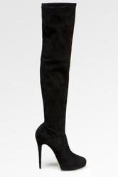 Сапоги женские на высоком каблуке Le Silla SF-E49640, черные (замша)