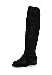 Ботфорты женские замшевые Inario IN029AWCMG86, черные на каблуке