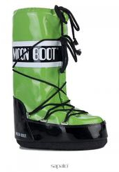 Женские сапоги-луноходы Moon Boot 14009700, черно-зеленые