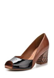 Туфли на толстом каблуке Indiana IN030AWAPI42, черно-коричневые (кожа, лак)