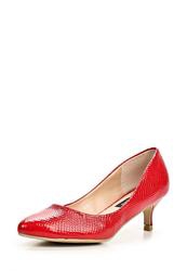 Туфли на низком каблуке Burlesque BU001AWBQU45, красные кожаные
