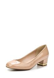 Туфли на толстом каблуке Dorothy Perkins DO005AWCKK76, бежевые (кожа, лак)