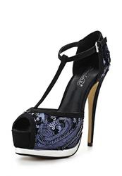 купить Босоножки на каблуке Timeless TI990AWASJ02, черные с фиолетовыми пайетками фото Босоножки на каблуке Timeless TI990AWASJ02, черные с фиолетовыми пайетками