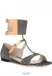 купить Женские летние сандалии John Galliano A65970, серые/коралловые фото Женские летние сандалии John Galliano A65970, серые/коралловые