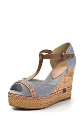 купить Босоножки на платформе Wrangler WR224AWFW414, синие/беж фото Босоножки на платформе Wrangler WR224AWFW414, синие/беж