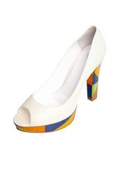 купить Босоножки на платформе и каблуке Alba 1130000601503, белые/цветные фото Босоножки на платформе и каблуке Alba 1130000601503, белые/цветные