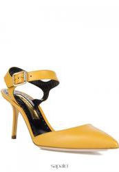 купить Босоножки на каблуке с закрытым носом Rupert Sanderson RES 14-60, желтые фото Босоножки на каблуке с закрытым носом Rupert Sanderson RES 14-60, желтые