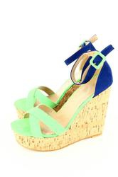 купить Босоножки на платформе Svetski 1156100101701, сине-зеленые фото Босоножки на платформе Svetski 1156100101701, сине-зеленые