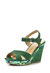купить Босоножки на танкетке Tamaris TA171AWACF45, зеленые фото Босоножки на танкетке Tamaris TA171AWACF45, зеленые
