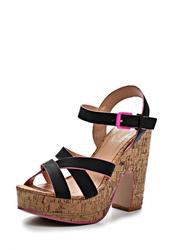 купить Босоножки на платформе Timeless TI990AWFW696, черные/каблук фото Босоножки на платформе Timeless TI990AWFW696, черные/каблук