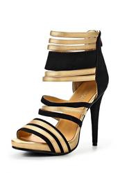 купить Босоножки на каблуке Lamania LA002AWAAB98, черно-золотистые фото Босоножки на каблуке Lamania LA002AWAAB98, черно-золотистые