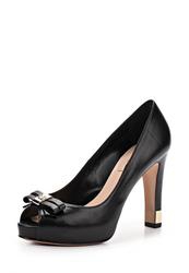 купить Туфли на каблуке с открытым носом Baldinini BA097AWAKO55, черные кожаные фото Туфли на каблуке с открытым носом Baldinini BA097AWAKO55, черные кожаные